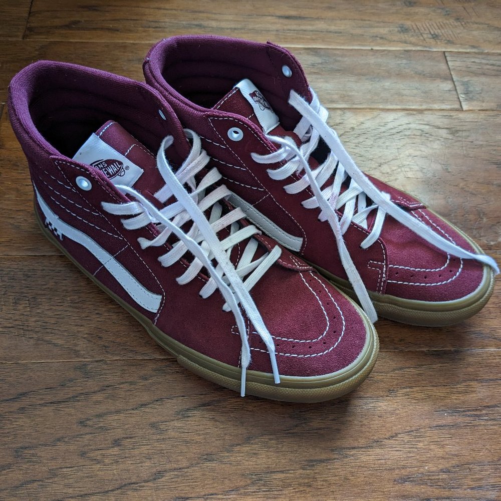 Vans Sk8-HI Red Maroon Gum Sole